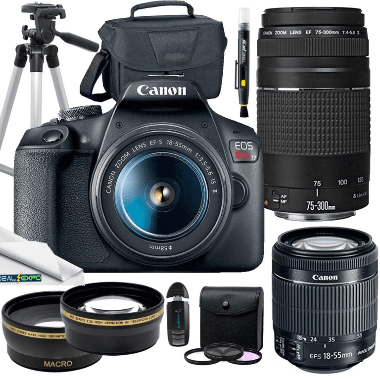 Canon EOS Rebel T7 DSLR Camera with EF-S 18-55mm IS II Zoom Lens +