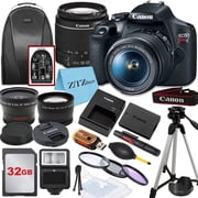 Canon EOS Rebel T7 Digital SLR Camera with 18-55mm Lens, 32GB Memory Card, Tripod, Backpack and ZeeTech Bundle International Version
