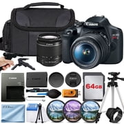 Canon EOS Rebel T7 Digital SLR Camera with EF-S 18-55mm Lens, APS-C Sensor, 24.1MP Small 64GB International Version