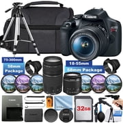 Canon EOS Rebel T7 Digital SLR Camera with EF-S 18-55mm Lens, APS-C Sensor, 24.1MP and EF 75-300mm f/4-5.6 III lens International Version