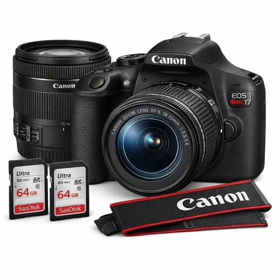 Canon EOS Rebel T7 Digital SLR Camera with EF-S 18-55mm Lens, APS-C Sensor, 24.1MP