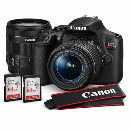 Canon EOS Rebel T7 Digital SLR Camera with EF-S 18-55mm Lens, APS-C Sensor, 24.1MP