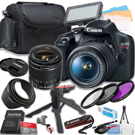 Canon EOS Rebel T7 Digital SLR Camera with EF-S 18-55mm Lens, APS-C Sensor, 24.1MP (International Version)