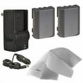 thumbnail image 1 of Canon EOS Rebel XTi High Capacity 'Intelligent' Batteries (2 Units) + AC/DC Travel Charger + Nwv Direct Microfiber Cleaning Cloth., 1 of 1
