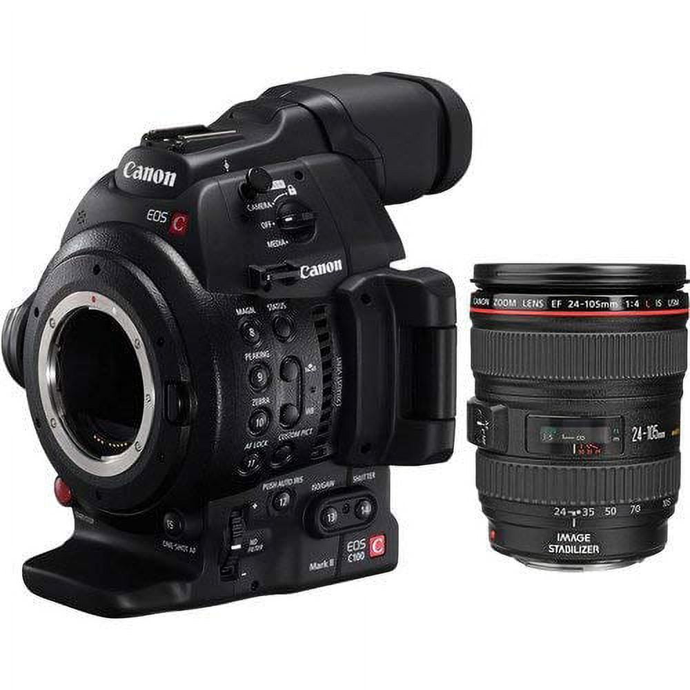 Canon Eos C100 Mark II with Dual Pixel CMOS AF & EF 24-105mm f/4L Is II USM  Zoom Lens Kit