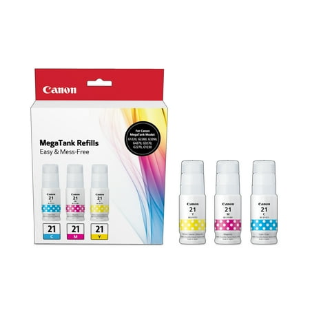 Canon GI-21 CMY Ink Bottle Combo Pack - Cyan/Magenta/Yellow