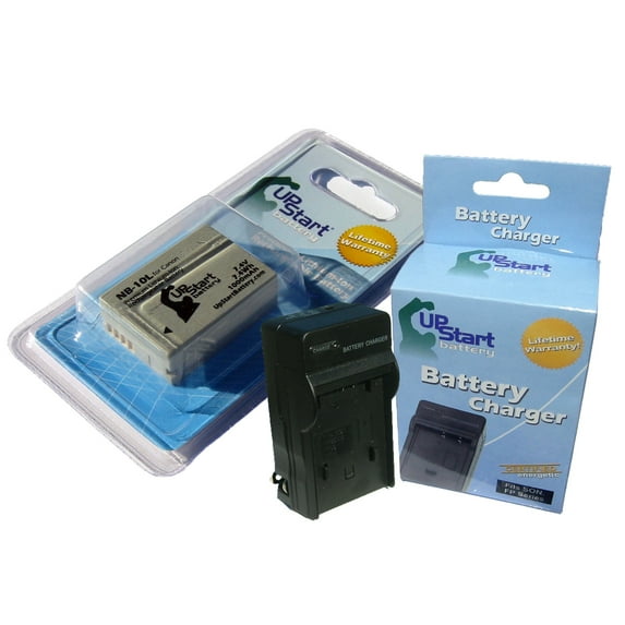 Canon G16 Battery and Charger - Replacement for Canon NB-10L Digital Camera Batteries and Chargers (1000mAh, 7.4V, Lithium-Ion)