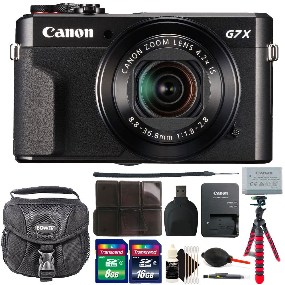 Canon G7X Mark II PowerShot 20.1MP BLACK Digital Camera with 24GB 