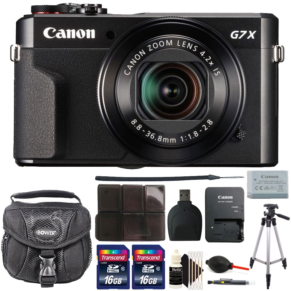 Canon G7X Mark II PowerShot 20.1MP BLACK Digital Camera with 32GB Accessory  Kit Black