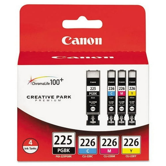 Canon 4530B010 4530B008AA (PGI-225, CLI-226) Ink, 19 mL, 9 mL, CMYK, 4/Pk