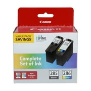 Canon Genuine Ink PG-285 Black / CL-286 Color Cartridge Pack, Standard (2 Cartridges)