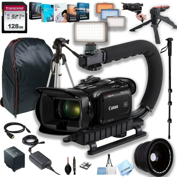 Canon HF G70 UHD 4K Camcorder + LED Video Light + 128GB SD card and More