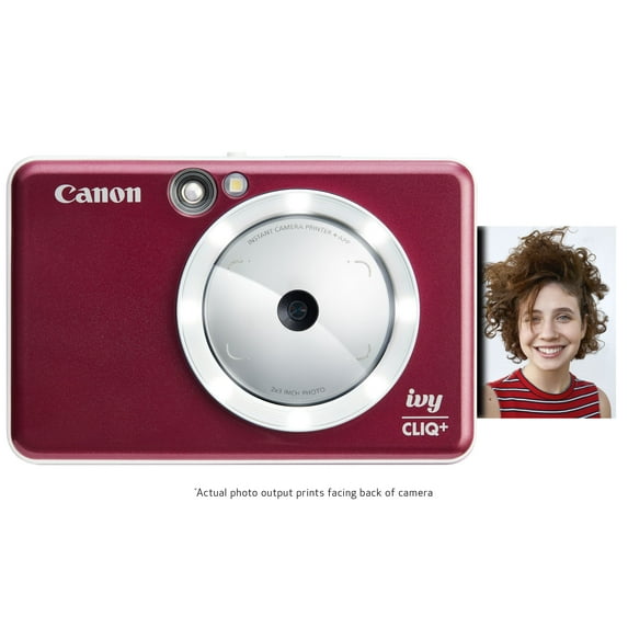 Canon IVY CLIQ+ Instant Camera & Portable Printer + App (Ruby Red)