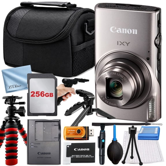 Canon IXY 650 12x Optical Zoom 20.3 MP CMOS sensor Compact Digital Camera, Silver Medium 256GB (International Version)