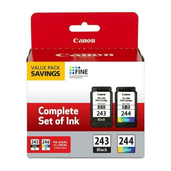 Canon Ink Package with PG-243 Black, CL-244 Color Ink Cartridge #1287C006