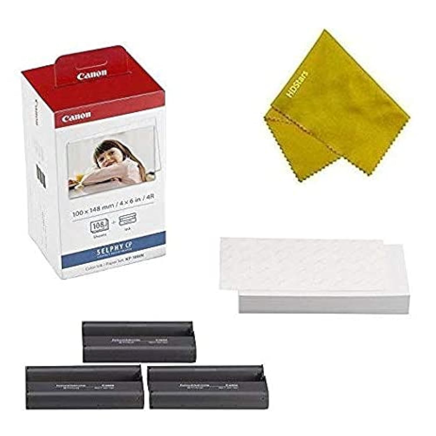 Canon KP108IN 3 Color Ink Cassette and 108 Sheets 4 x 6 Paper Glossy for SELPHY CP1300, CP1200