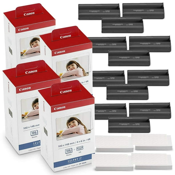 Canon KP108IN Color Ink and Paper Set Includes Total of 432 Sheets and 12 Ink Cartridges
