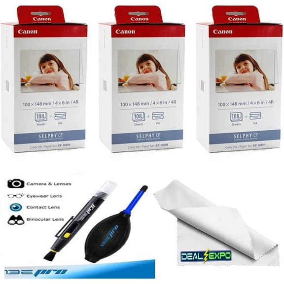 Canon KP-108IN Color Ink and Paper Set, 108 Count, Pack of 3, 4 x 6