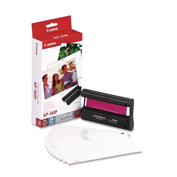 Canon KP-36IP Color Ink & Paper Combo Pack (36 Prints) Genuine Canon SELPHY Photo Paper & Ink Sold without Manufacturer Warranty