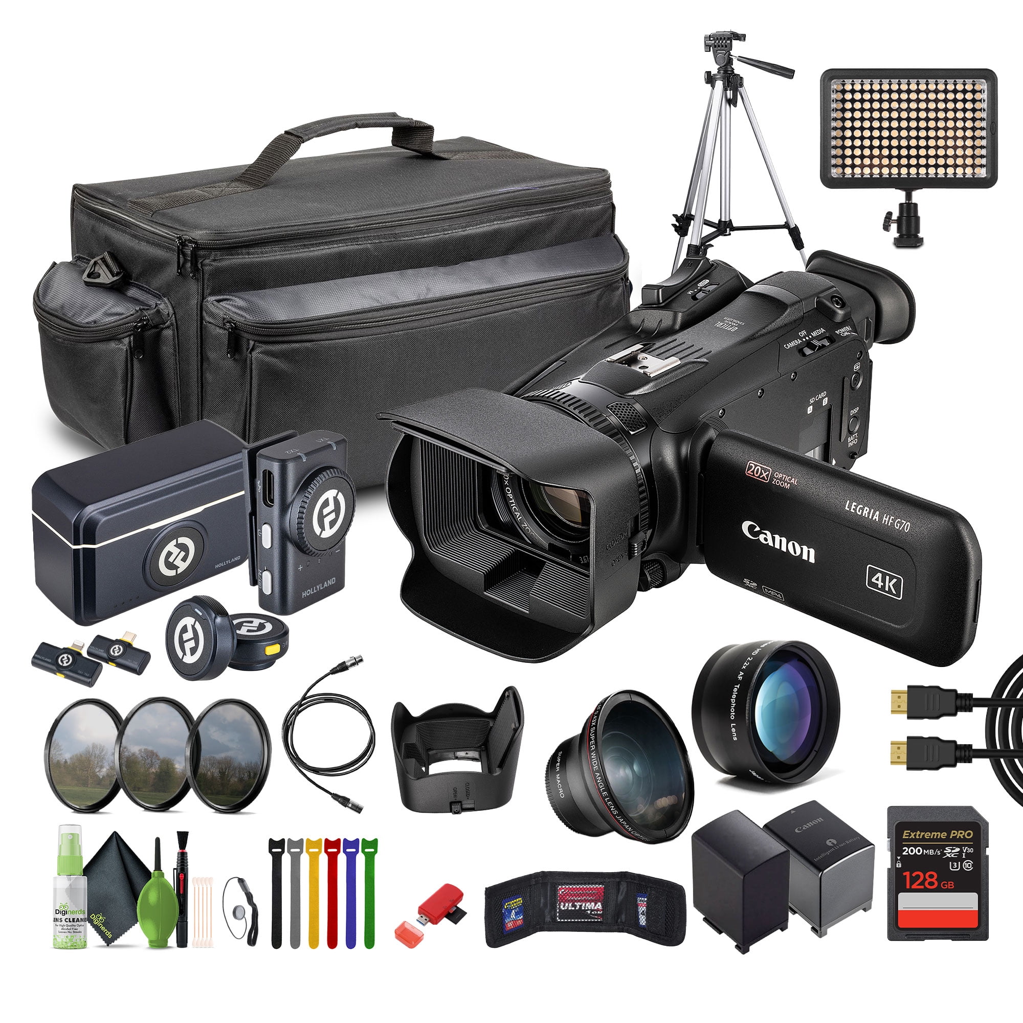 Canon LEGRIA HF G70 PAL 4K UHD Camcorder Bundle with 128GB Card, Filter ...