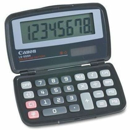 Canon LS-555H 8 Digit LCD Wallet Calculator, Black