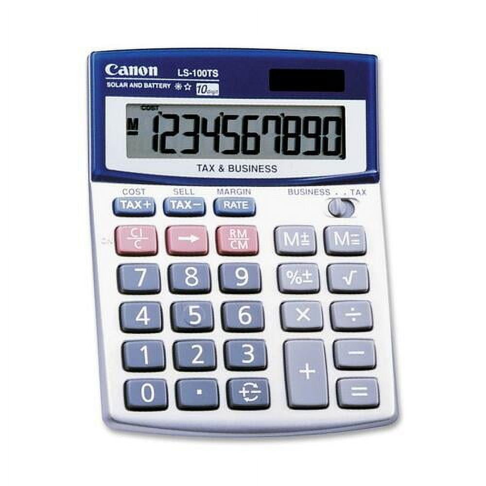 Canon LS100TS Desktop Calculator - Auto Power Off - 10 Digits - LCD - Battery/Solar Powered - 4" x 5.3" x 1.2" - 1 Each | Bundle of 10 Each