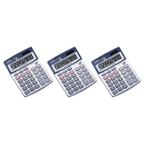 Canon LS100TS Portable Business Calculator (3-Pack) Canon LS-100TS Pocket Calculator - 10 Digit(s) - LCD - Battery/Solar Powered - 1.3in x 4.1in