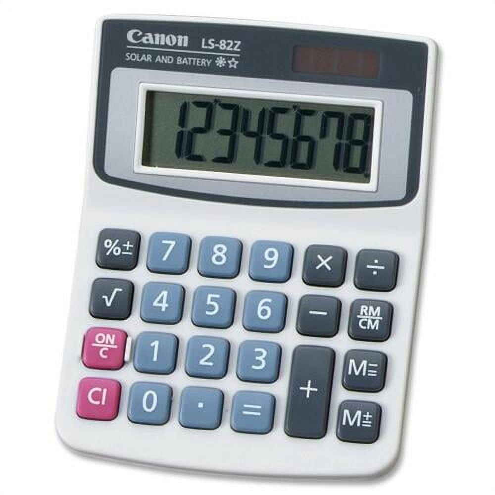 Canon LS82Z Handheld Calculator - Big Display, Large Plastic Keytop - 8 Digits - LCD - Battery/Solar Powered - 0.3" x 3.5" x 4.4" - 1 Each | Bundle of 2 Each