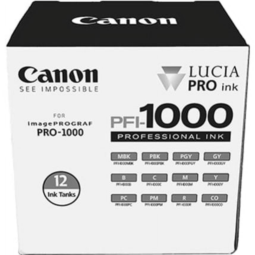 Canon LUCIA PRO PFI-1000 Original Ink Cartridge, 12 Pack for PRO-1000 ...