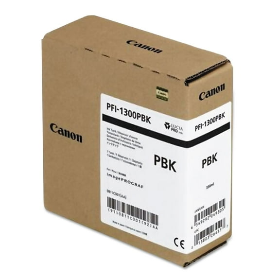 Canon PFI-1300 330ml Matte Black Pigment Ink Tank for Select imagePROGRAF PRO Series Large-Format Inkjet Printers
