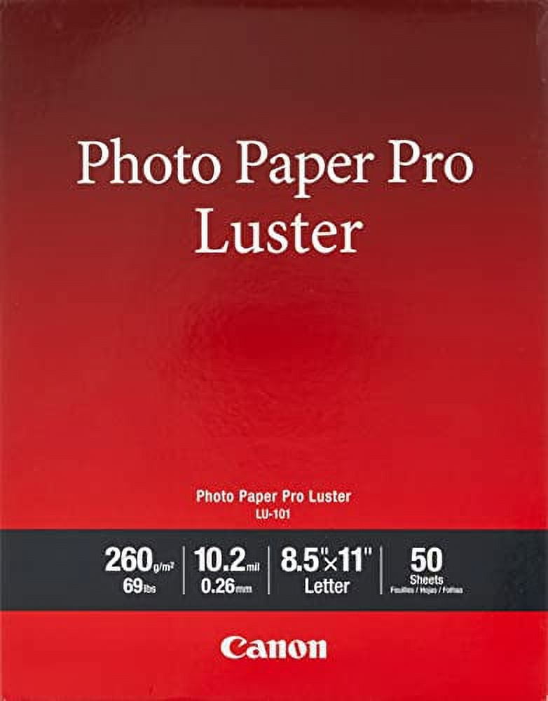 Canon Luster Photo Paper Letter, 50 Sheets (LU101 LTR)