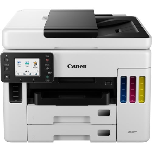 Canon MAXIFY GX7021 Wireless Inkjet Multifunction Printer - Color - White - Copier/Fax/Printer/Scanner - Color Scanner - Color Fax - Ethernet Ethernet - Wireless LAN - USB - 1 E | Bundle of 5 Each