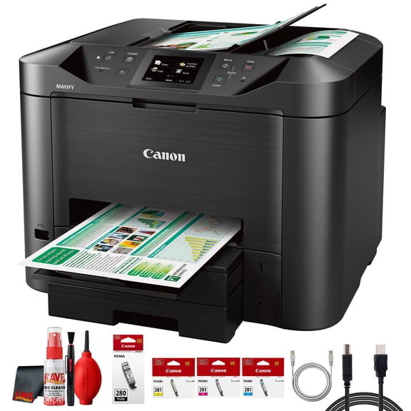 Canon MAXIFY MB5420 Wireless Small Office All-in-One Printer Bundle (International Model)