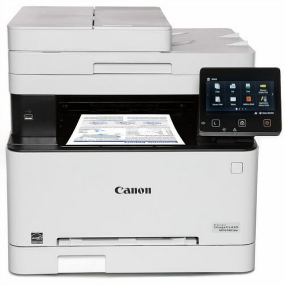 Canon MF656CDW - Print/Scan/Copy/Fax, Wireless, Mobile Ready Duplex Laser Printer (Manufacturer reconditioned, 1 year manufacturer warranty, compatible high yield Toner cartridge 3,130 pages)