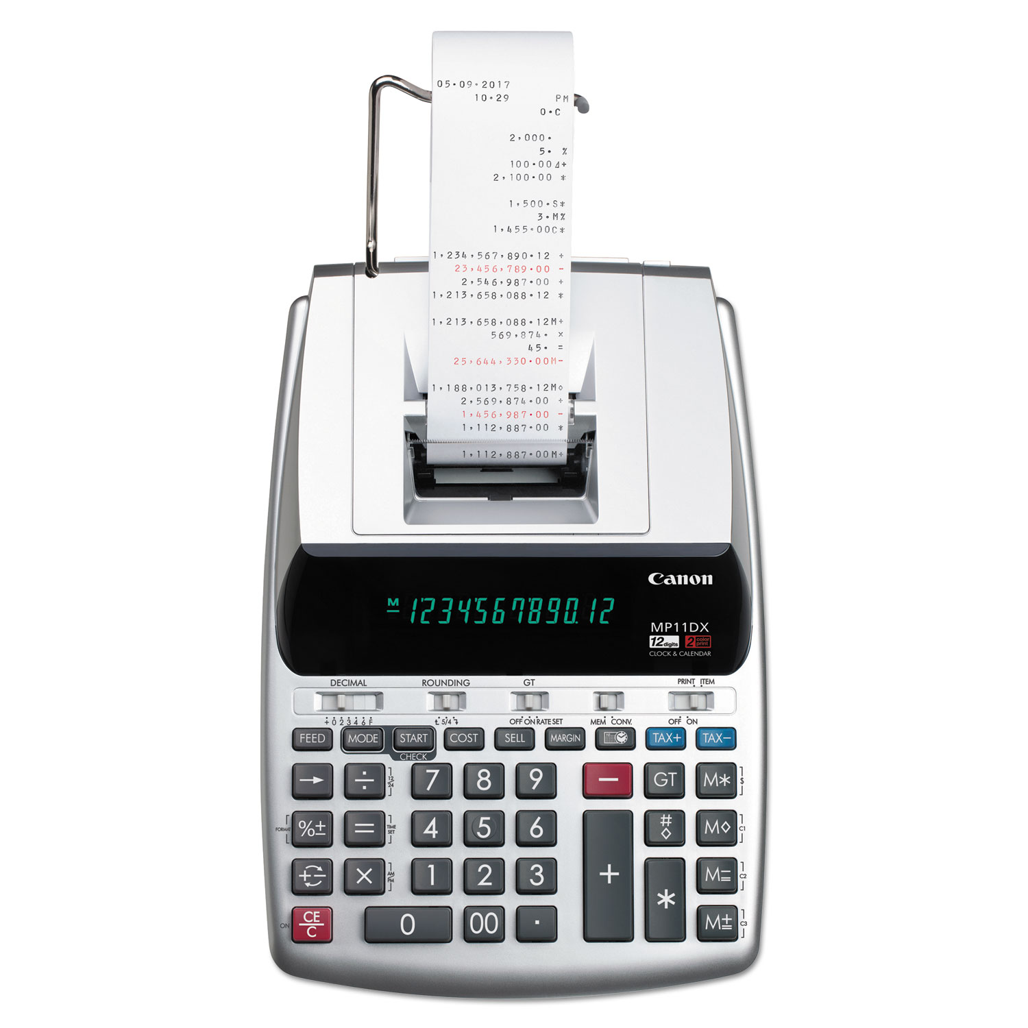 Canon MP11DX-2 Printing Calculator, 12-Digit, Red photo 1