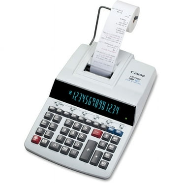 Canon MP49DII Desktop Printing Calculator - Dual Color Print - Dot Matrix - 4.8 lps - Heavy Duty, Extra Large Display, Auto Power Off, Clock, Calendar, Sign Change, Item Count - 14 | Bundle of 5 Each