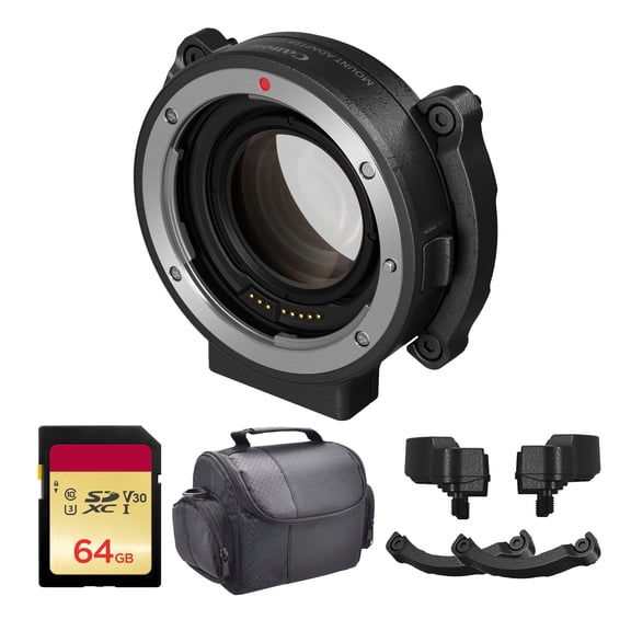 Canon Mount Adapter EF-EOS R 0.71x | Focal Reducer Adapter for EF Lenses to RF Mount, Increases Field of View & Light Transmission | Ideal for Cinema & Creative Production + 64GB Card + Bag