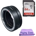 thumbnail image 1 of Canon Mount Adapter EF-EOS R with 64GB Sandisk Memory Card and Cleaning Cloth, 1 of 4