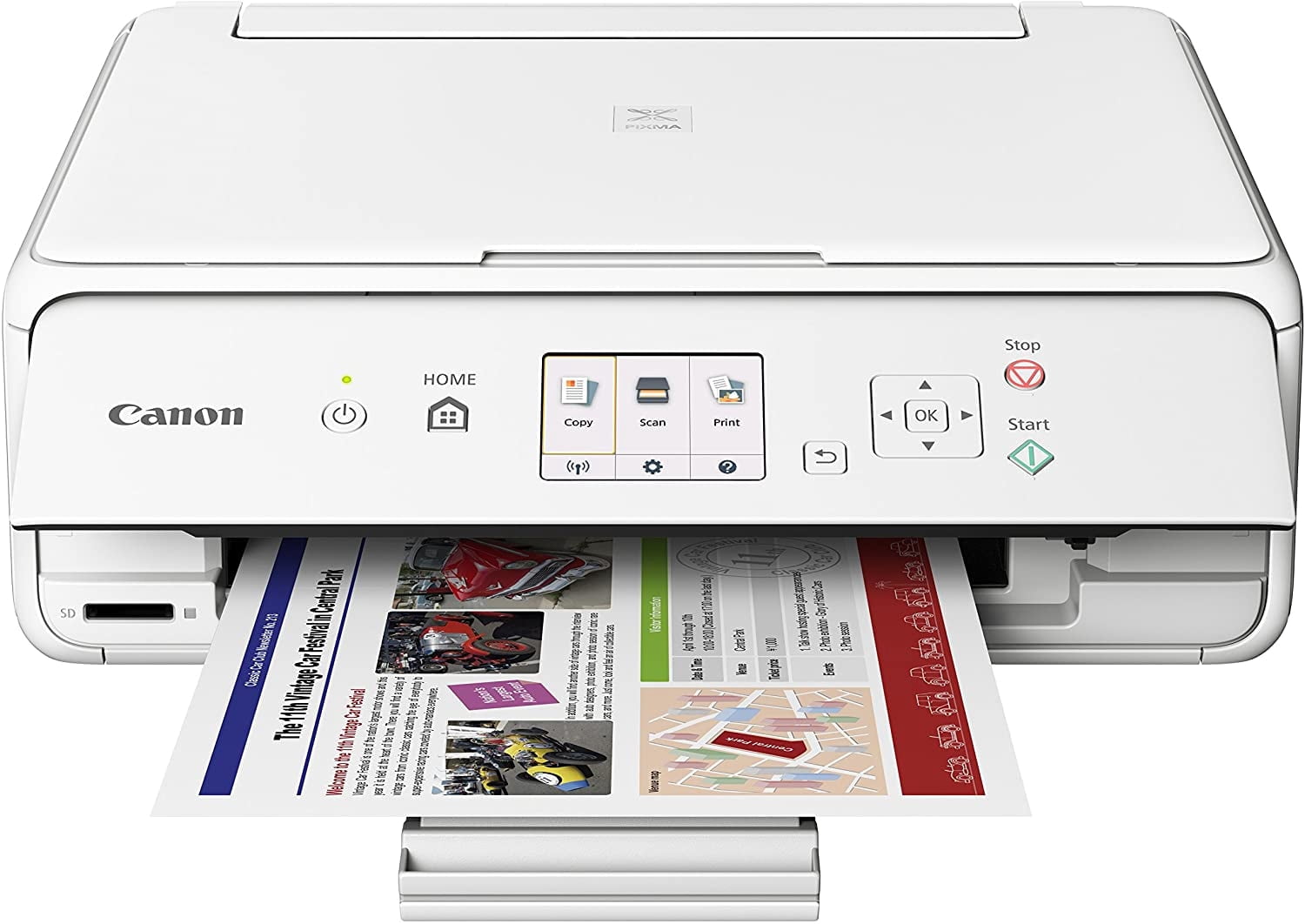 Canon Office Products PIXMA TS5020 WH Wireless color Photo Printer with Scanner & Copier, White