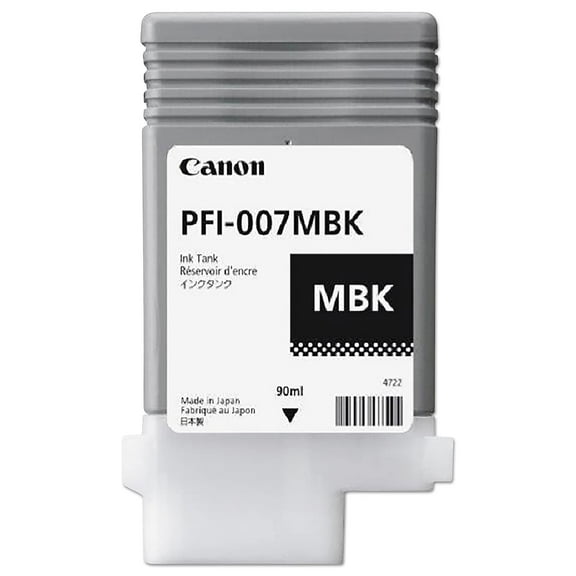 Canon PFI-007 90ml Pigment Ink Tank for imagePROGRAF iPF670E Printer, Matte Black