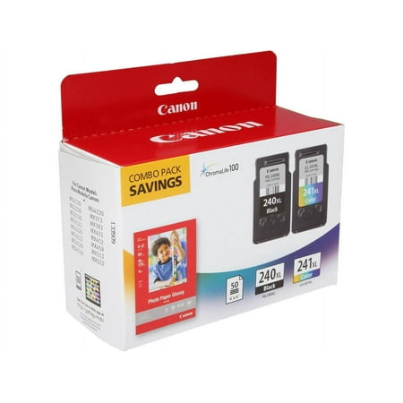 Canon - PG-240XL/CL-241XL 2-Pack High-Yield Ink Cartridges + Photo Paper - Black/multicolor