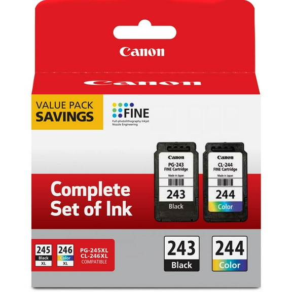 Canon PG-243 Black and CL-244 Color Cartridge Value Pack