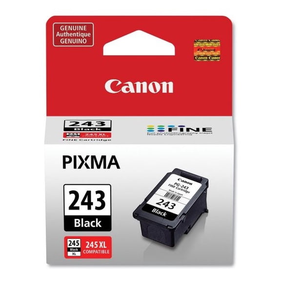 Canon PG-243 Genuine Black Ink Cartridge, Compatible with iP2820, MX492, MG2420/2520/2920/2922/2924/3020/2525, TS3120/302/302a/202/4520/3320