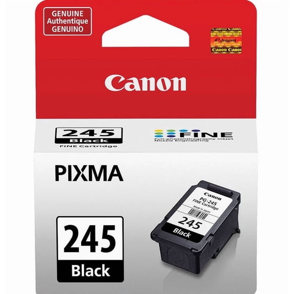 Canon PG-245 Black Ink Cartridge, Standard Capacity, Genuine Canon Ink - Sold without manufacturer warranty