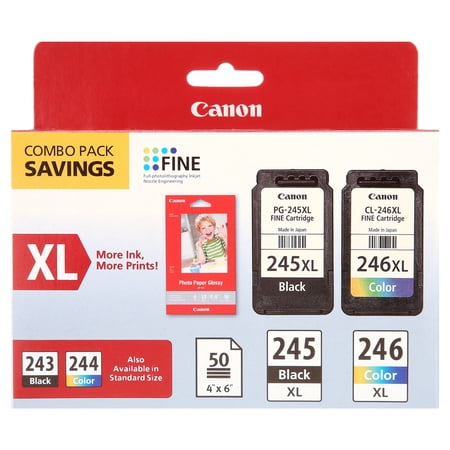 CANON PG-245XL/CL-246XL PRINTER INK CARTRIDGE COMBO PACK, BLACK/TRI-COLOR,...
