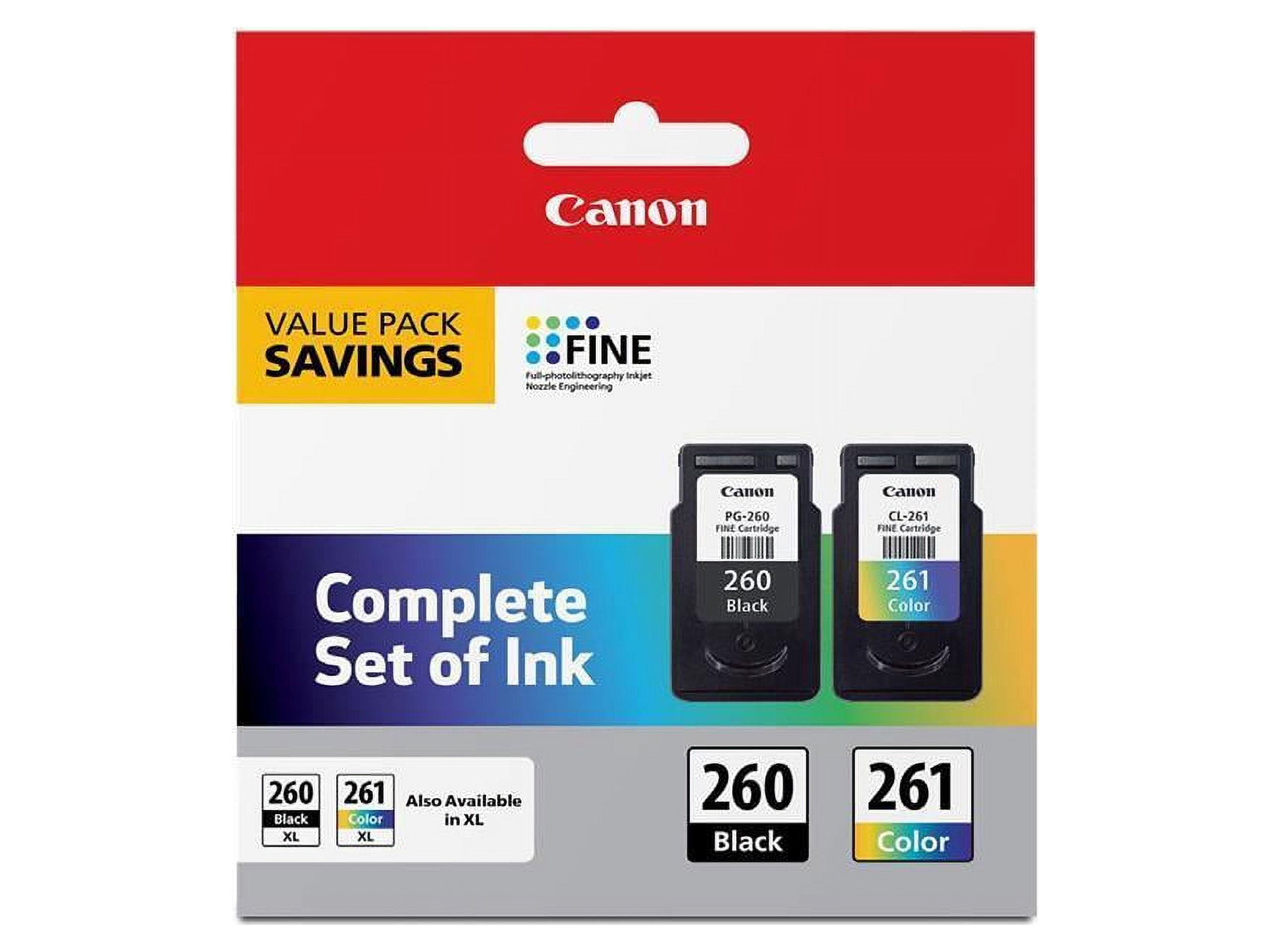 Canon PG-260 Black and CL-261 Color Ink Cartridge Value Pack