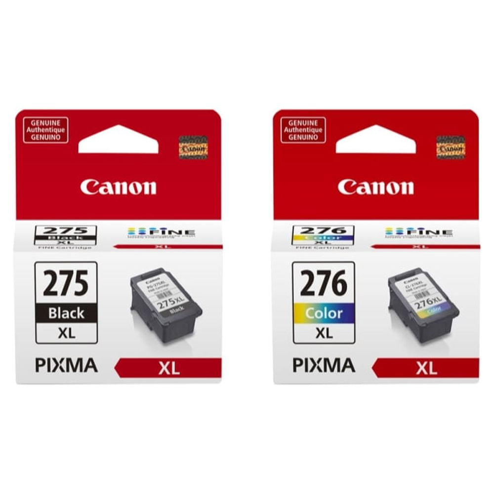 Canon PG-275XL Black Ink, CL-276XL Color Ink, Black Cyan