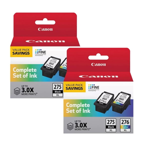 Canon PG-275XL / CL-276XL Ink Cartridge Set – 2 Pack (2 Black, 2 Color) | High-Yield Compatible Replacement PIXMA TS3520, TS3522, TR4720 & More | Sharp Black Text & Vibrant Color Prints
