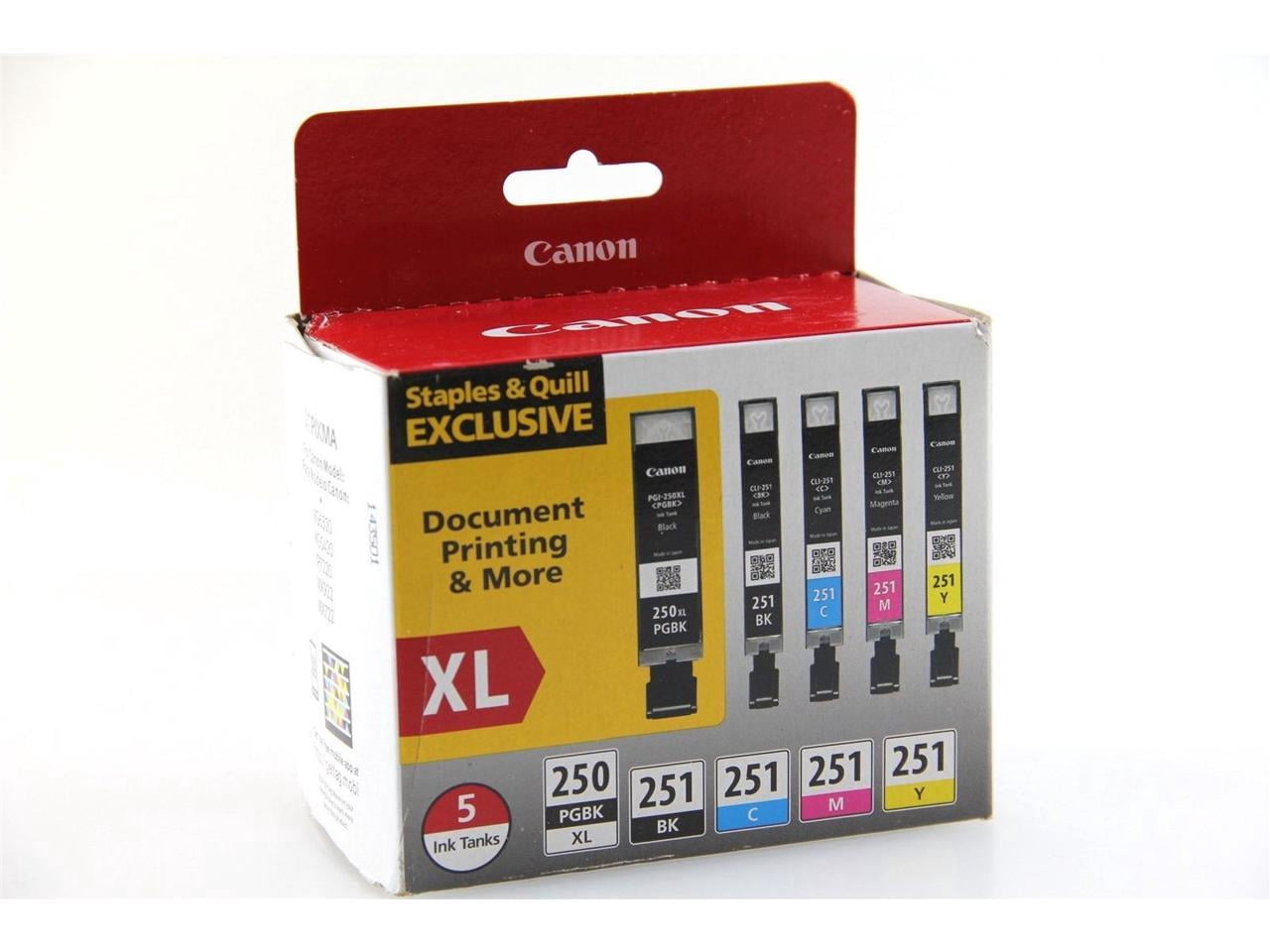 5-Pack High-Yield Ink Cartridges For Canon PGI250XL CLI251XL – Pixma MG5420 6320 🖨️