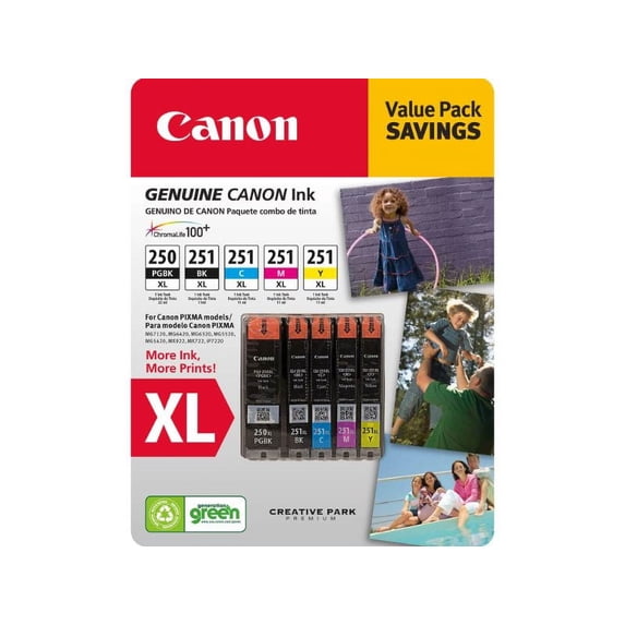 Canon PGI-250XL, CLI-251XL Ink Cartridges, Pack of 5